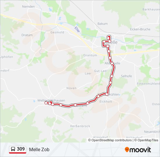 309 bus Line Map