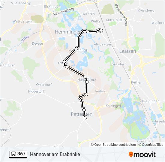 367 bus Line Map