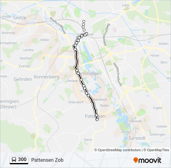 Buslinie 300 Karte