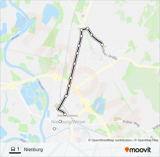 Автобус 1: карта маршрута