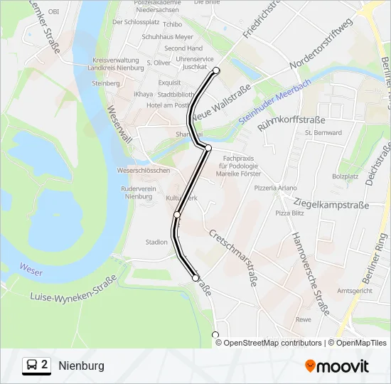 Автобус 2: карта маршрута