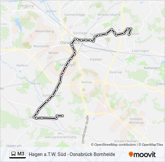 M3 bus Line Map