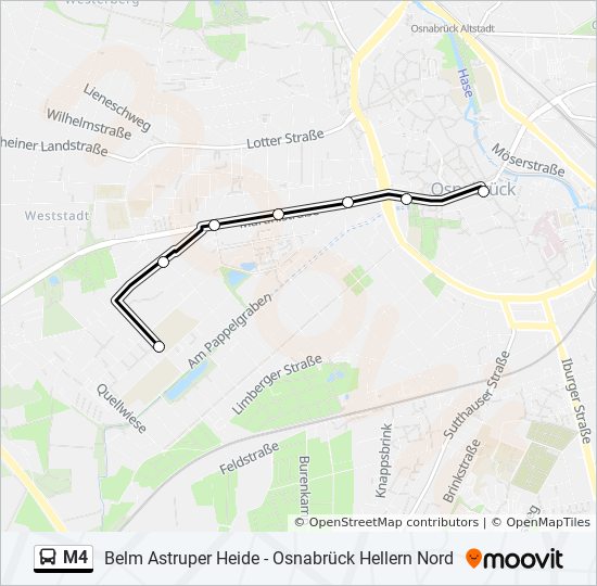 M4 bus Line Map