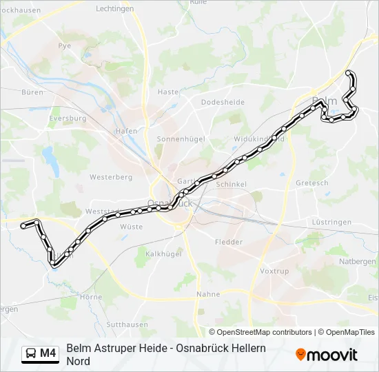 Автобус M4: карта маршрута