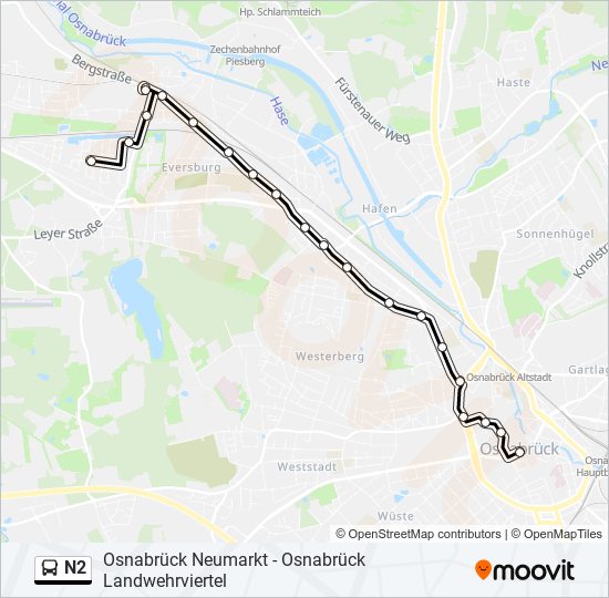 N2 bus Line Map