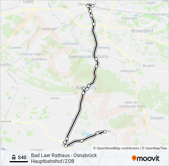 S-Bahn S40: карта маршрута