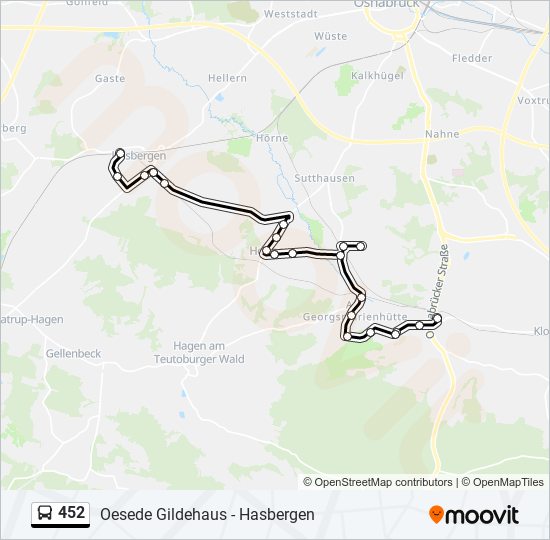 452 bus Line Map