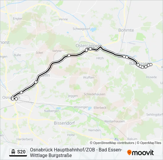 S-Bahn S20: карта маршрута