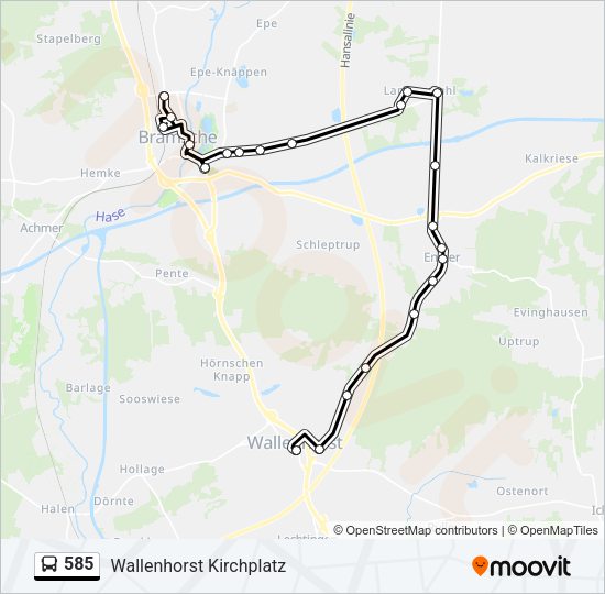 Buslinie 585 Karte