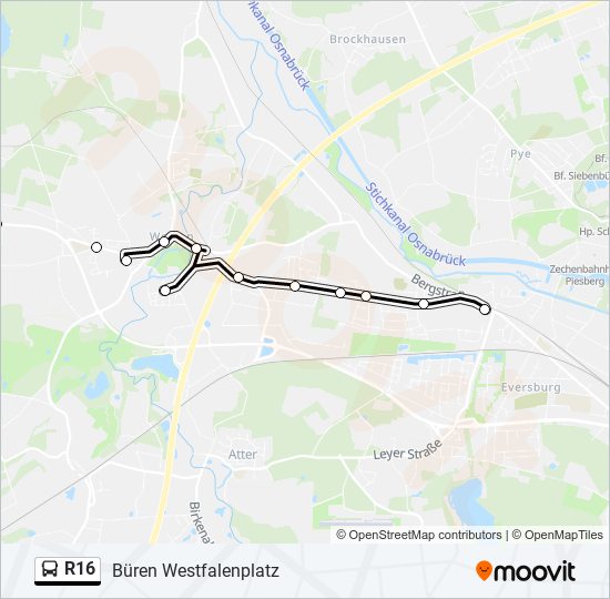 R16 bus Line Map