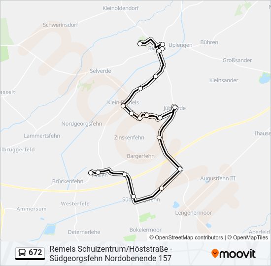 Buslinie 672 Karte