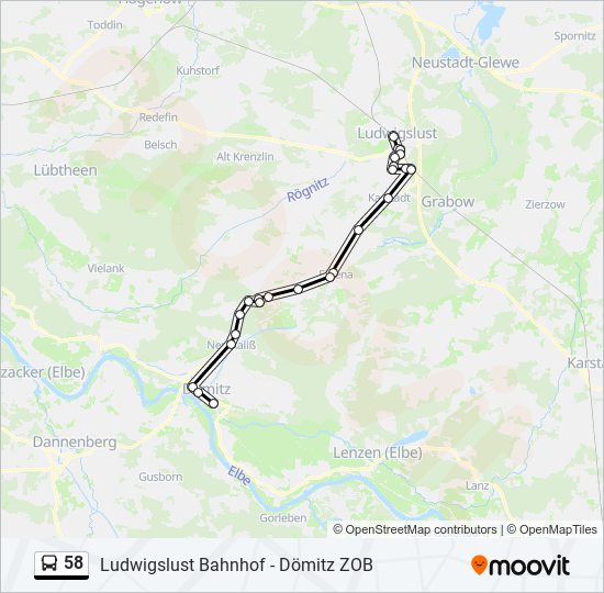 58 bus Line Map