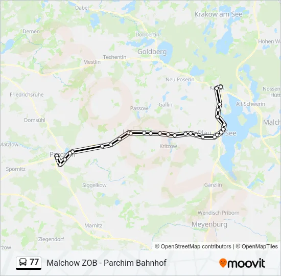 Автобус 77: карта маршрута