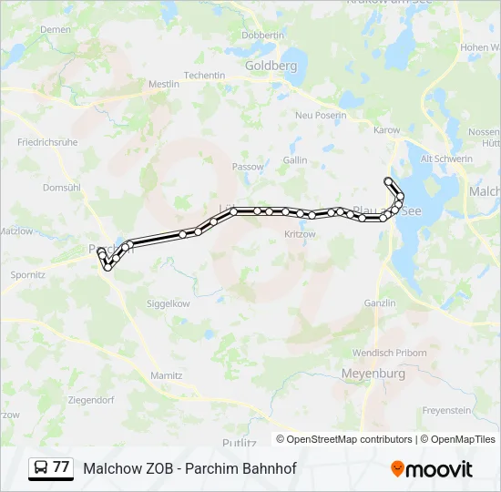 Автобус 77: карта маршрута