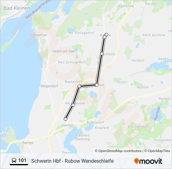 Buslinie 101 Karte
