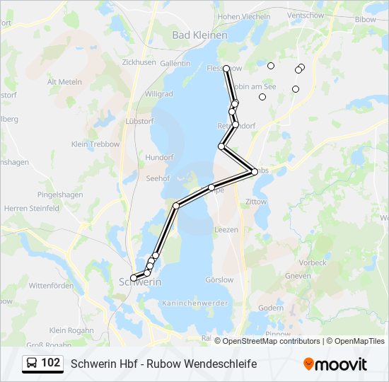 102 bus Line Map