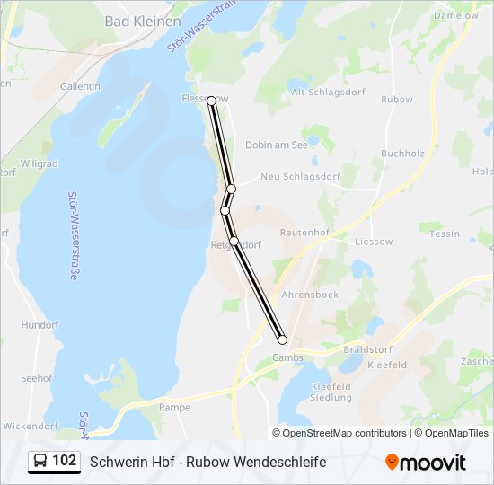 102 bus Line Map