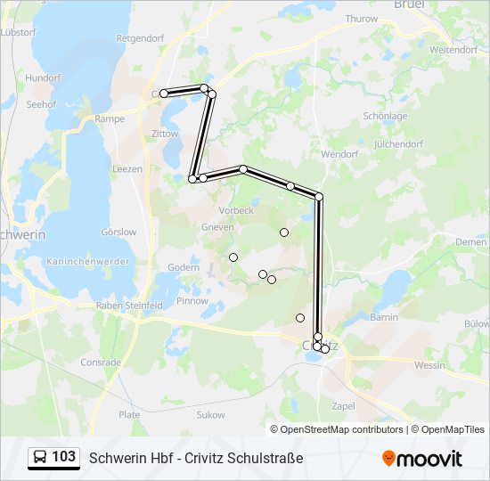 103 bus Line Map