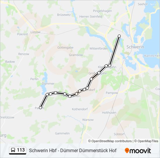 Buslinie 113 Karte