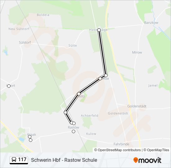 117 bus Line Map