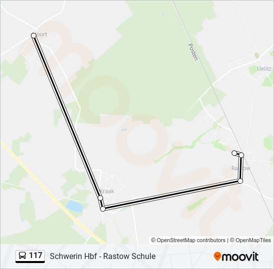 117 bus Line Map