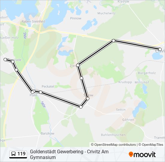 119 bus Line Map