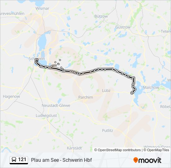 Автобус 121: карта маршрута