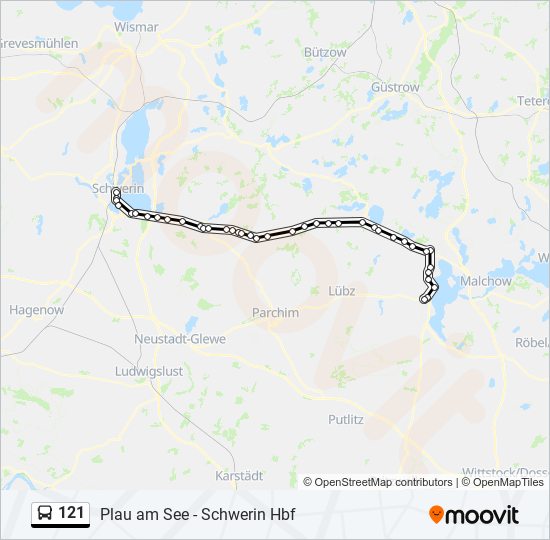 121 bus Line Map