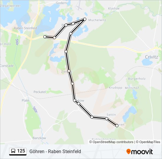 125 bus Line Map