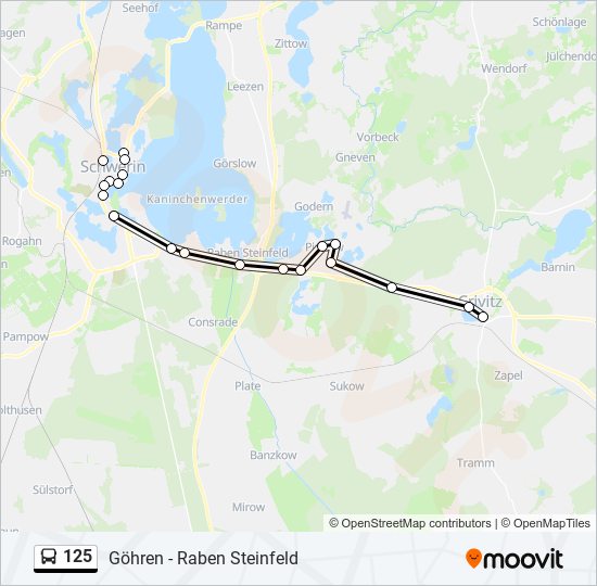 125 bus Line Map