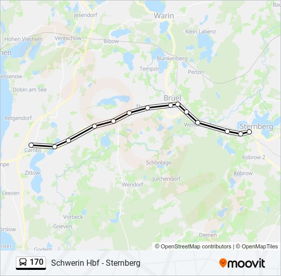 170 bus Line Map