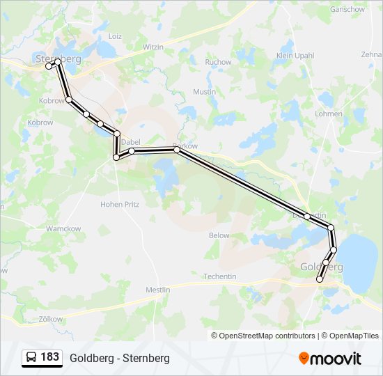 183 bus Line Map