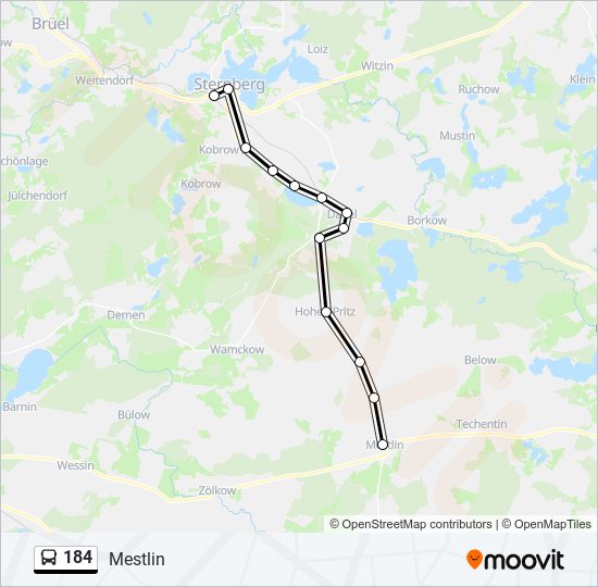 184 bus Line Map