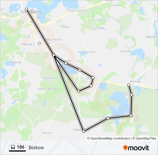 186 bus Line Map