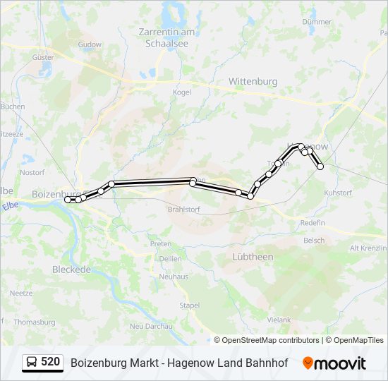 520 bus Line Map