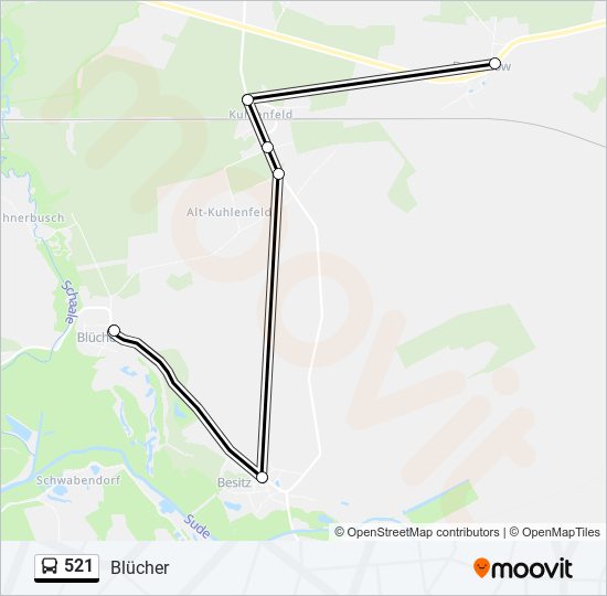 521 bus Line Map