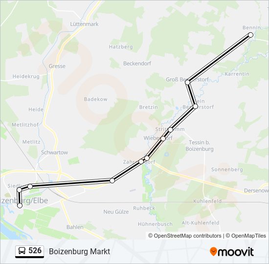 526 bus Line Map