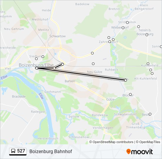 527 bus Line Map