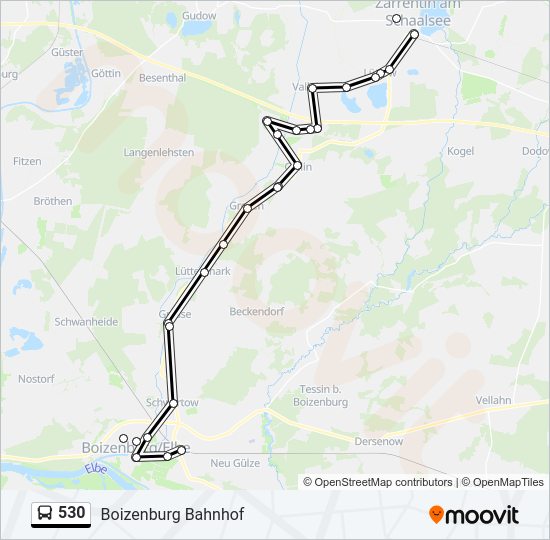 530 bus Line Map