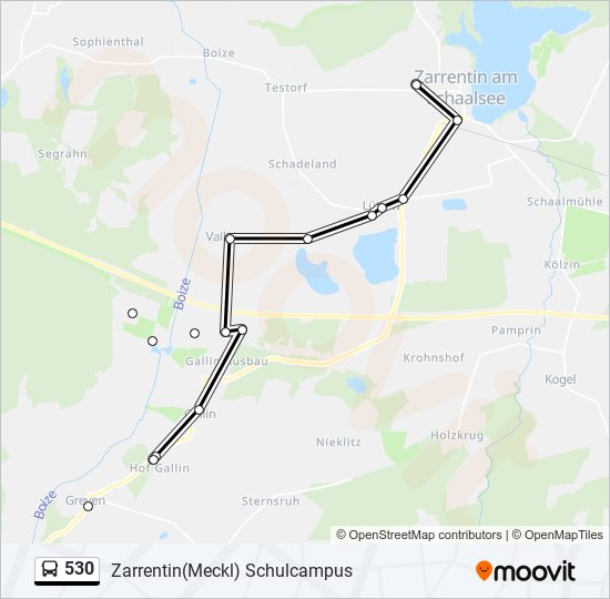 530 bus Line Map