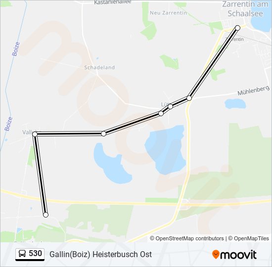 530 bus Line Map