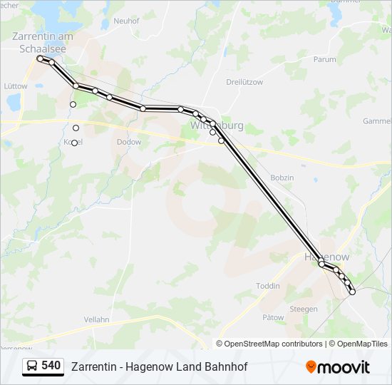 540 bus Line Map