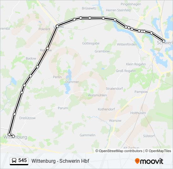 545 bus Line Map