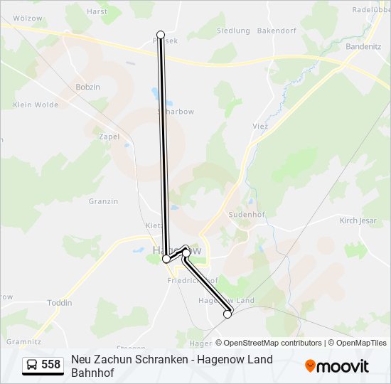 558 bus Line Map