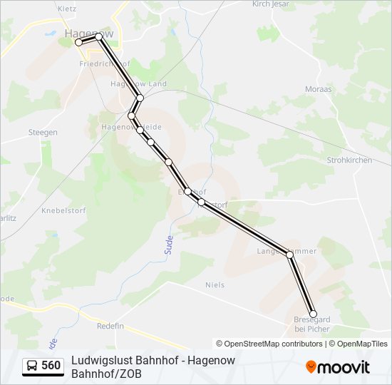 560 bus Line Map