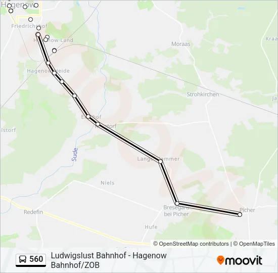 560 Bus Line Map