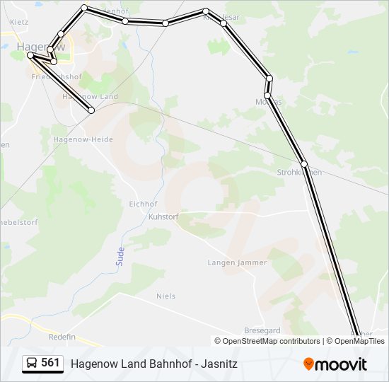 561 bus Line Map