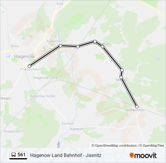 561 bus Line Map