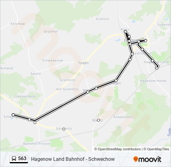 563 bus Line Map