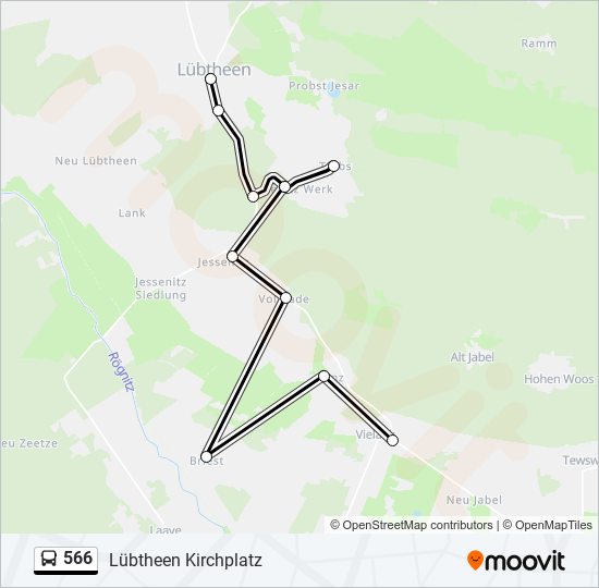 566 bus Line Map